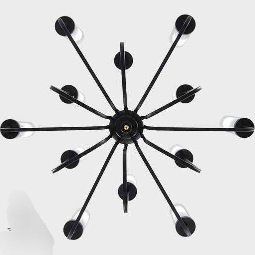 لوستر مدرن لومینا ۱۲ شعله رنگ مشکی با کد O-123