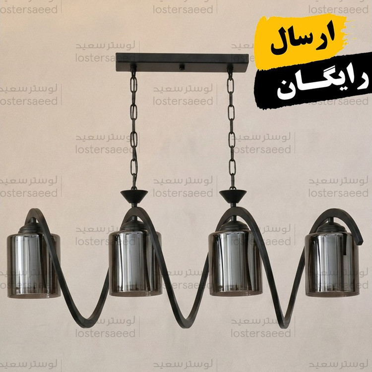 لوستر خطی لاینر اشپزخانه اتاق خواب جزیره مشکی حباب وارداتی